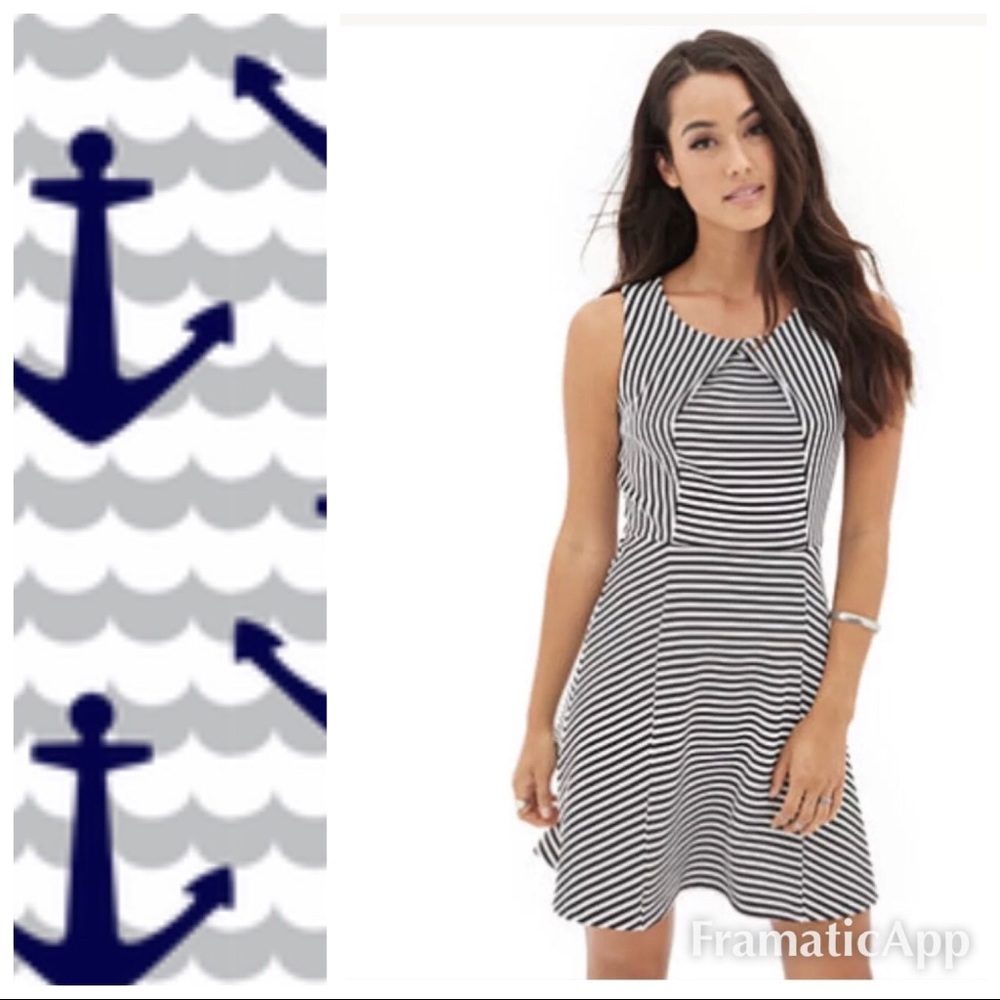 NWT Forever 21 Nautical Stripe Dress L